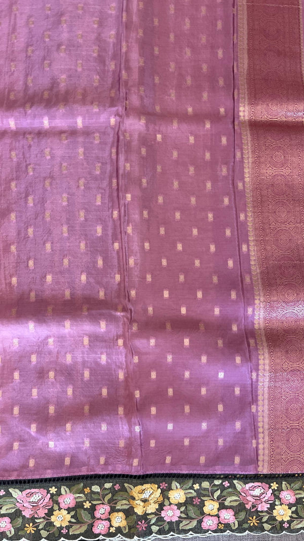 Chinnon Silk with organza border