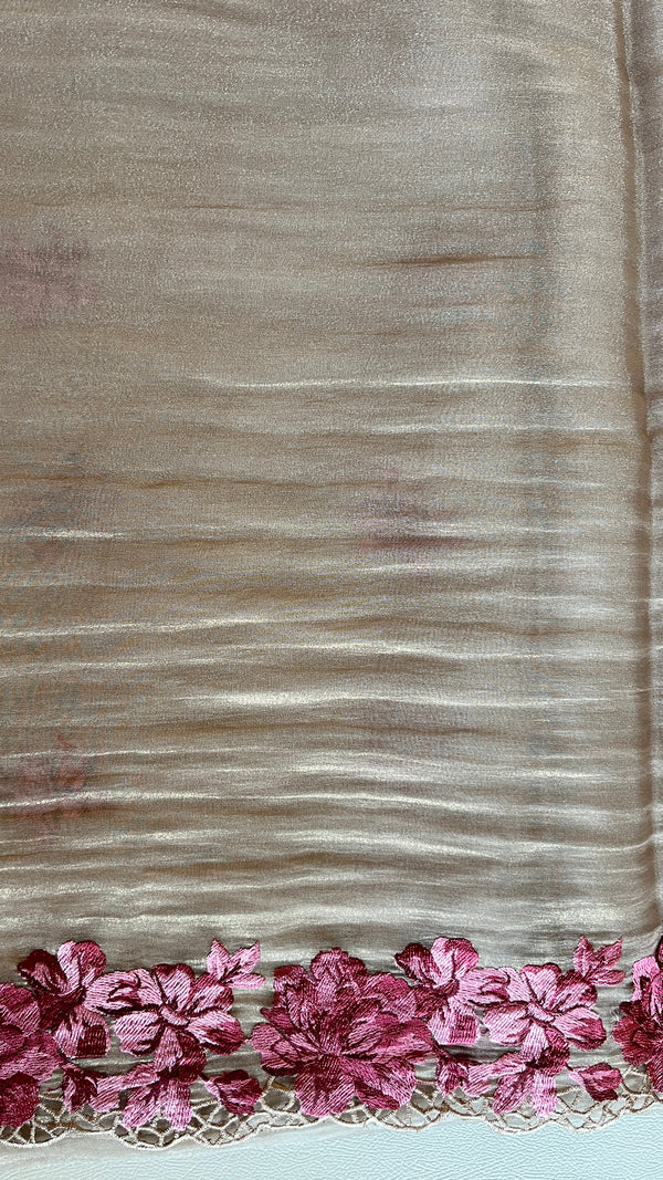 Organza with Floral Border