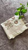 Semi Tussar Saree with French Knot Embroidery