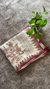 Semi Tussar Saree with French Knot Embroidery