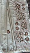 Semi Tussar Saree with French Knot Embroidery