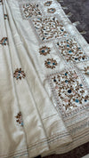 Semi Tussar Saree with French Knot Embroidery