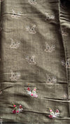 Semi Tussar Saree with French Knot Embroidery