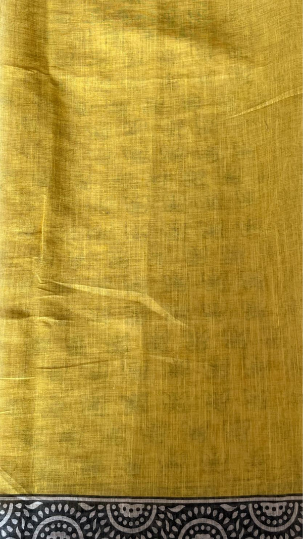 Linen Mixed Jute Saree with Digital Prints