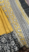 Linen Mixed Jute Saree with Digital Prints