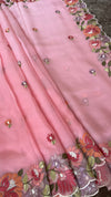 Georgette Organza Saree with Embroidery