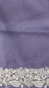 Pure Organza Saree with Floral Embroidery