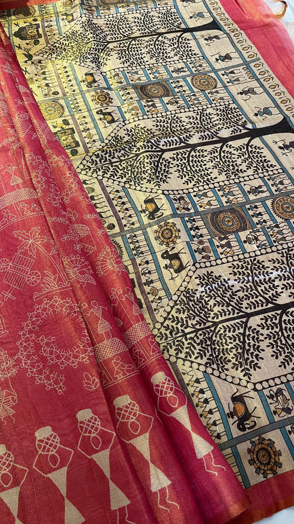 Warli Art saree
