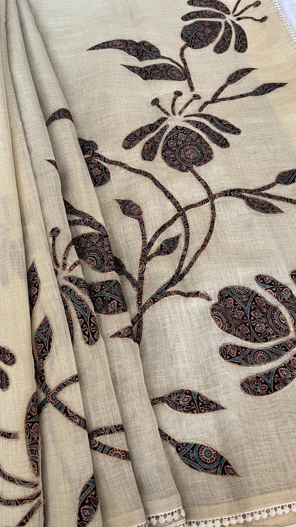 Linen saree