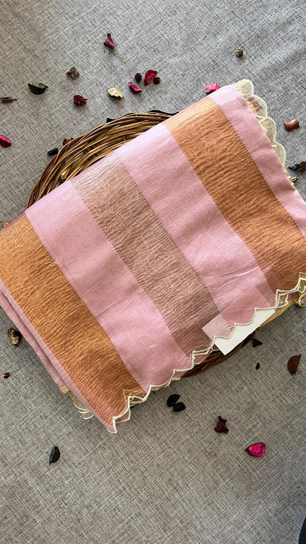Soft pure Crushed Tissue Organza Saree