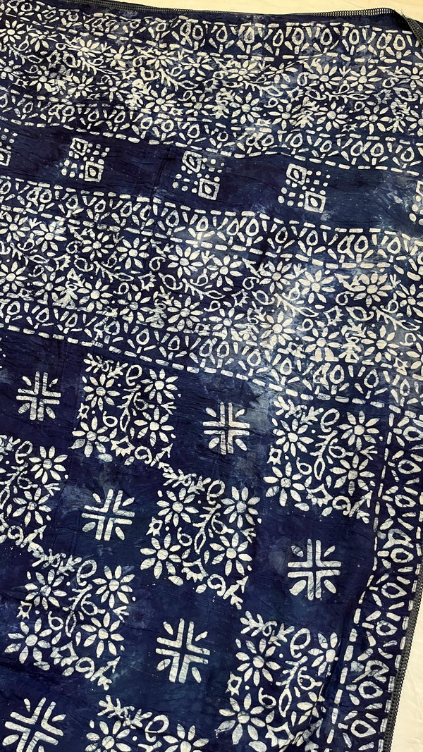 Mul Cotton-Batik Saree