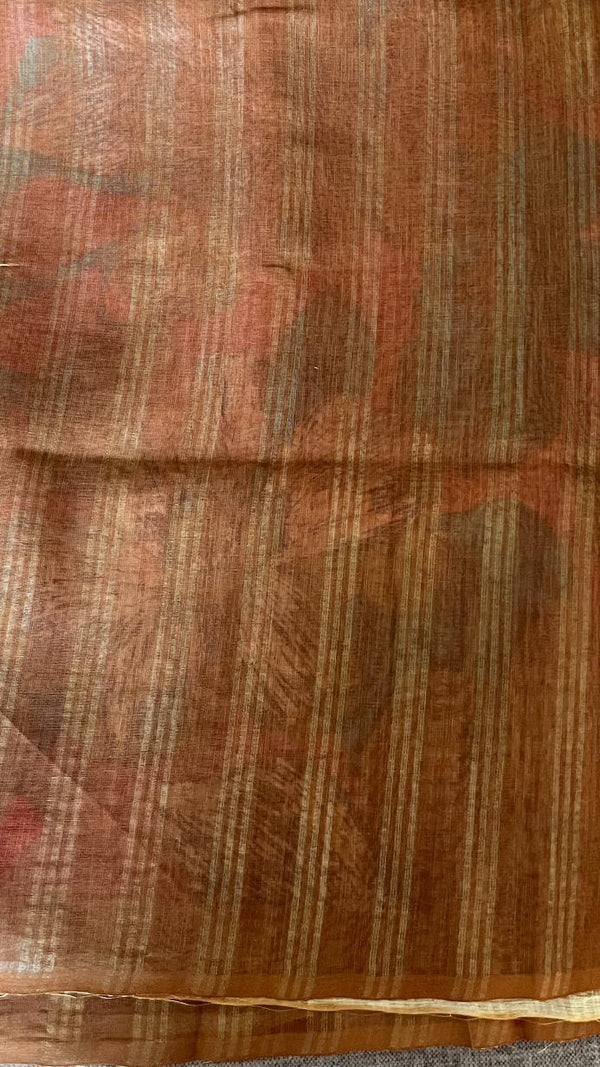 Linen Zari Woven Saree