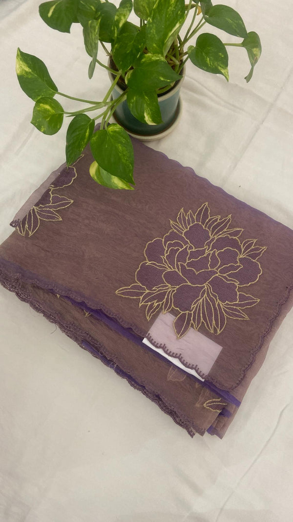 Crushed Organza Saree