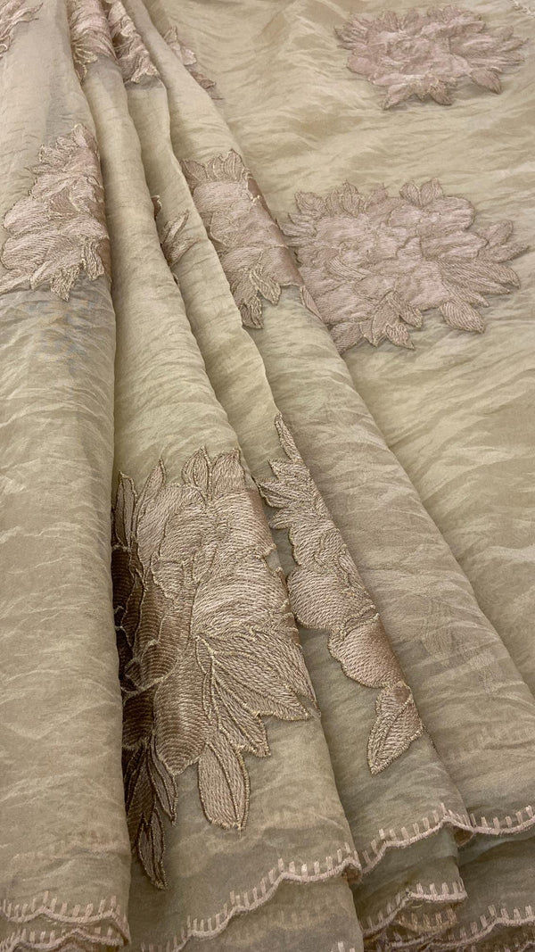 Crushed Organza Saree