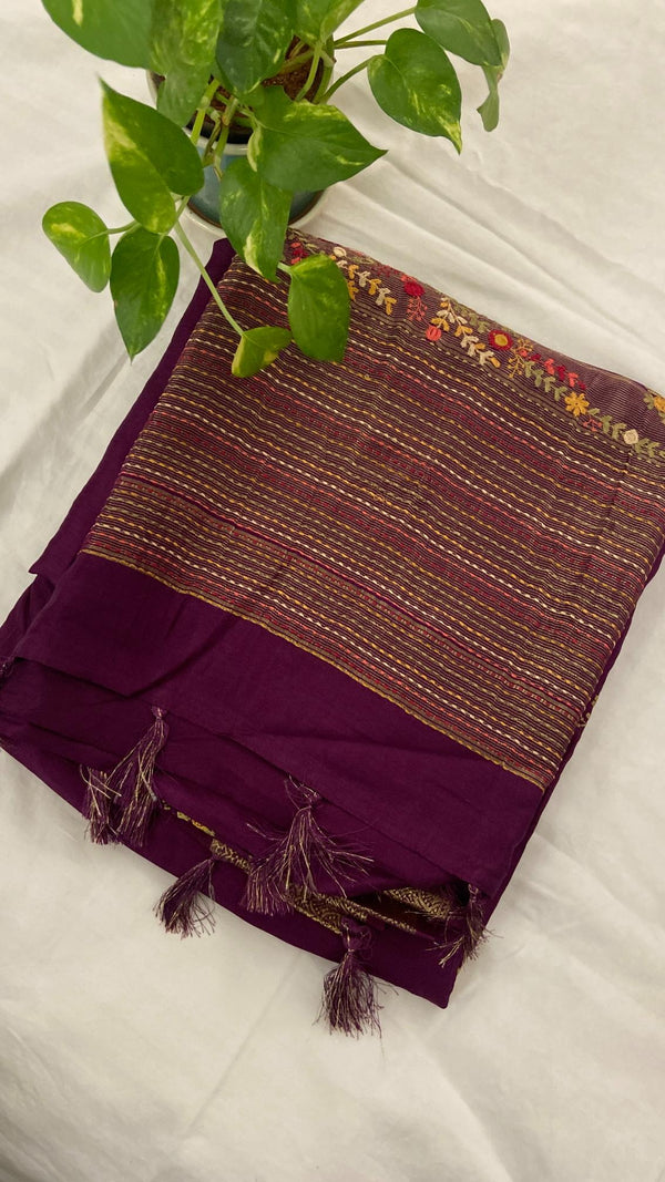Viscose Dola French Knot Saree