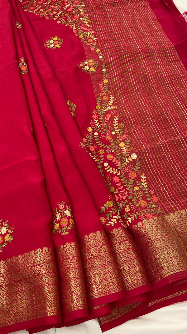 Viscose Dola French Knot Saree