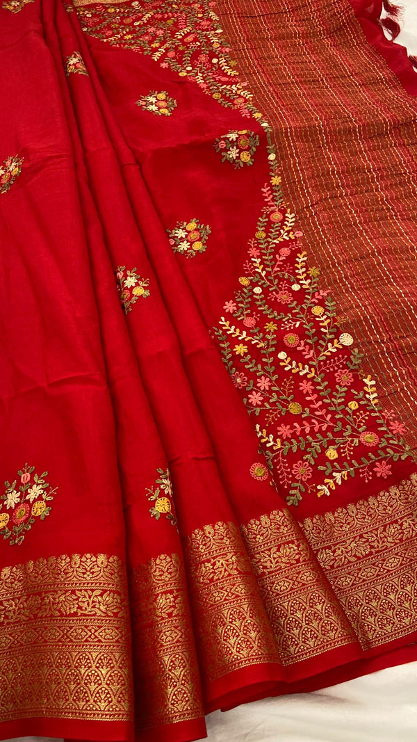 Viscose Dola French Knot Saree