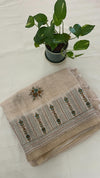 Linen Saree with French Knot Embroidery