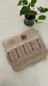 Linen Saree with French Knot Embroidery