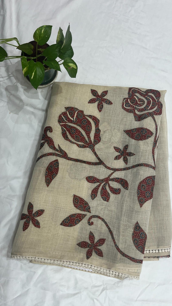 Linen saree