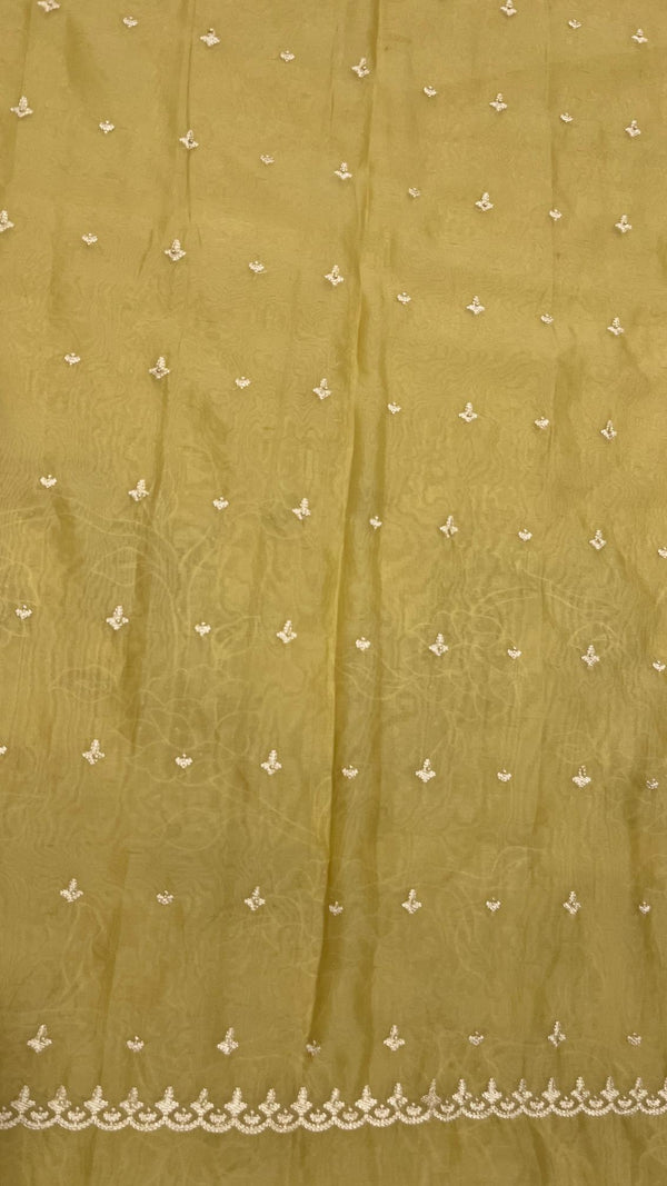 ORGANZA WITH FLORAL EMBROIDERY