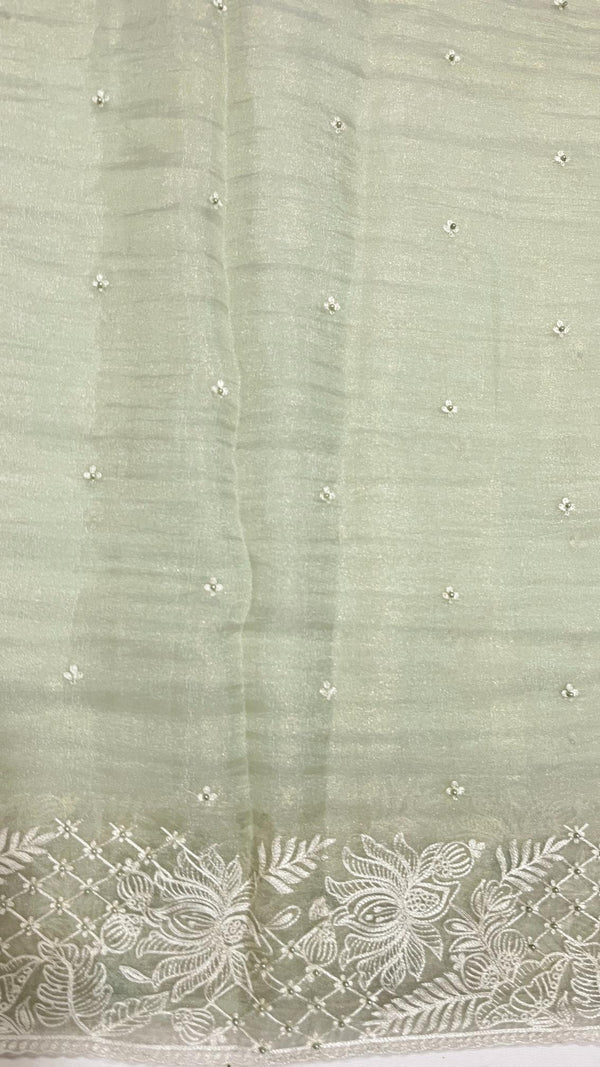 KOREAN CRUSHED ORGANZA SAREE
