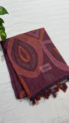 Linen cut work saree