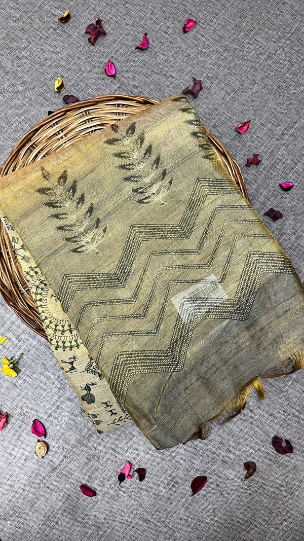 CHAPPA TISSUE TUSSAR SAREE