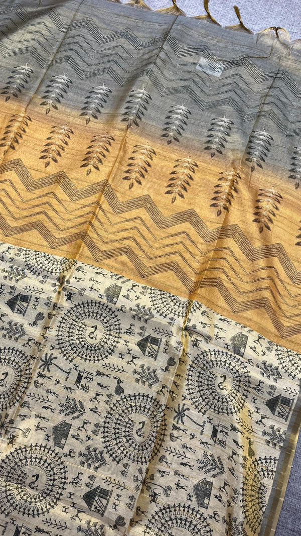 CHAPPA TISSUE TUSSAR SAREE
