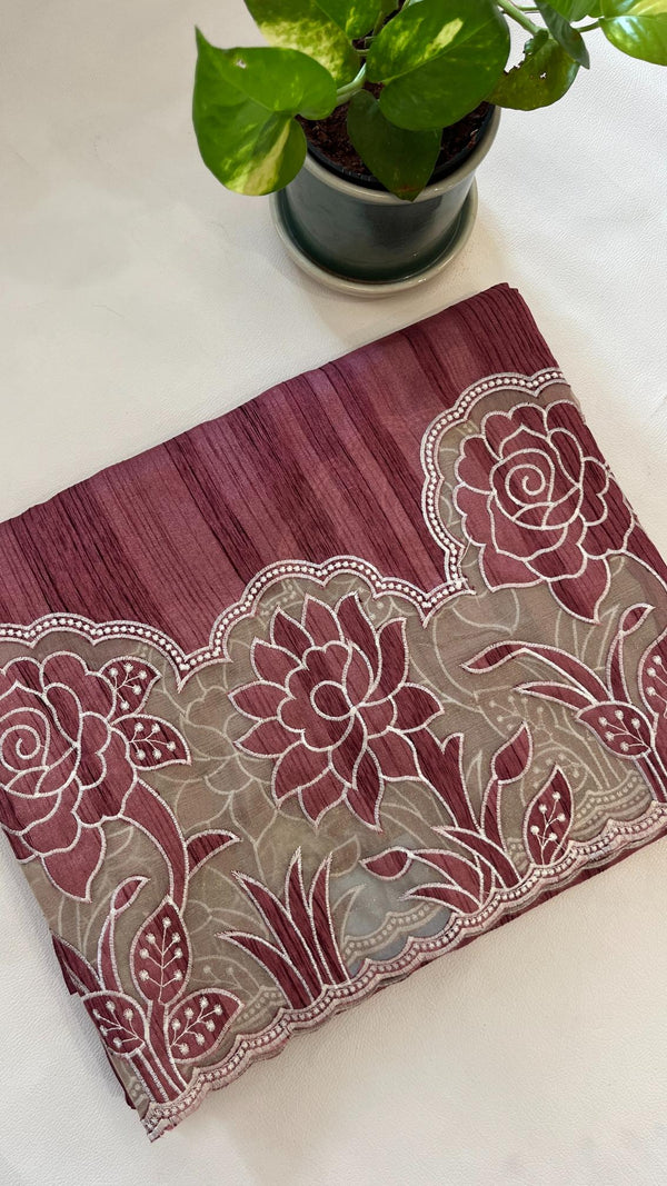 KeechaTussar with Organza Border