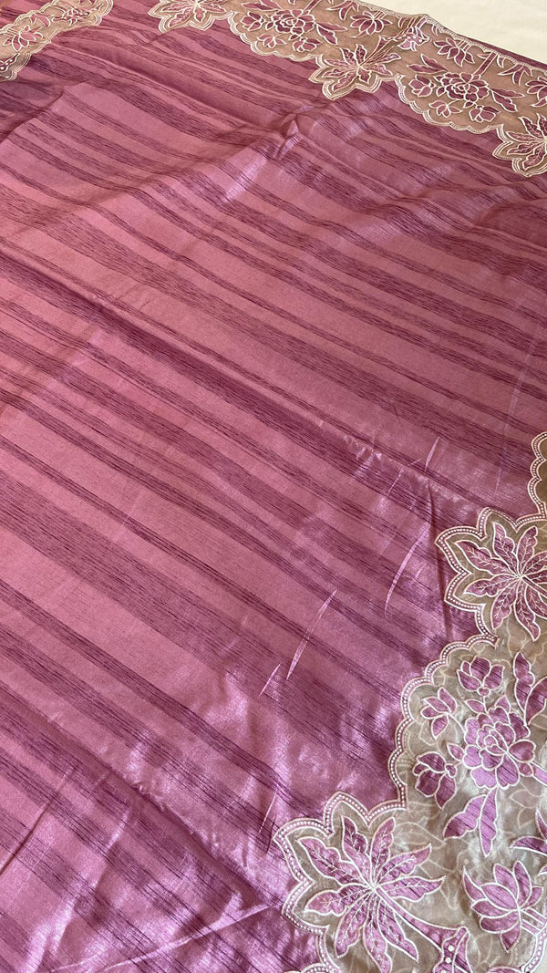 KeechaTussar with Organza Border