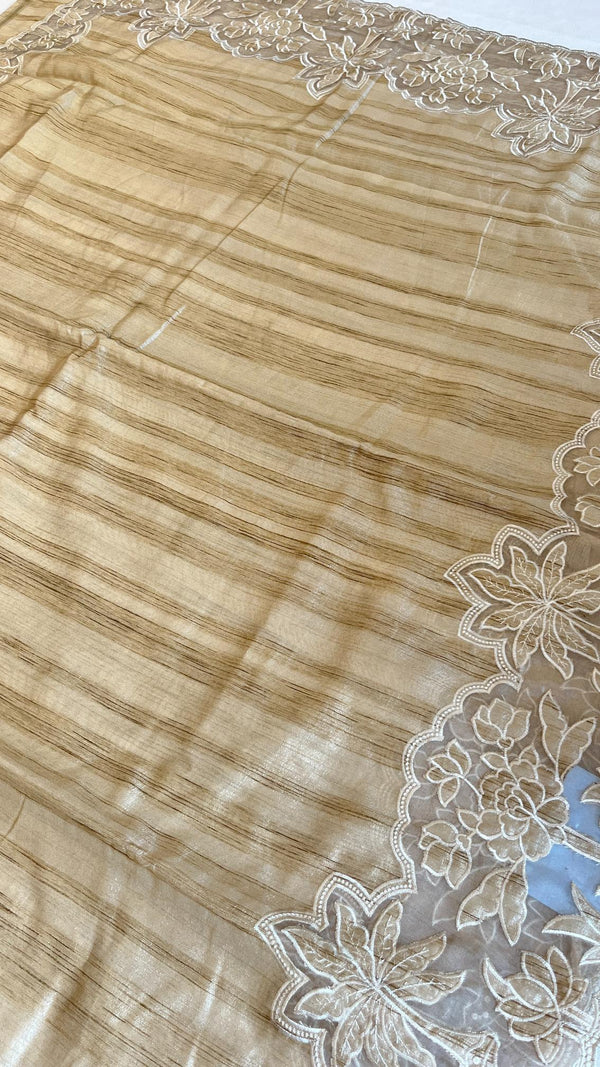 KeechaTussar with Organza Border