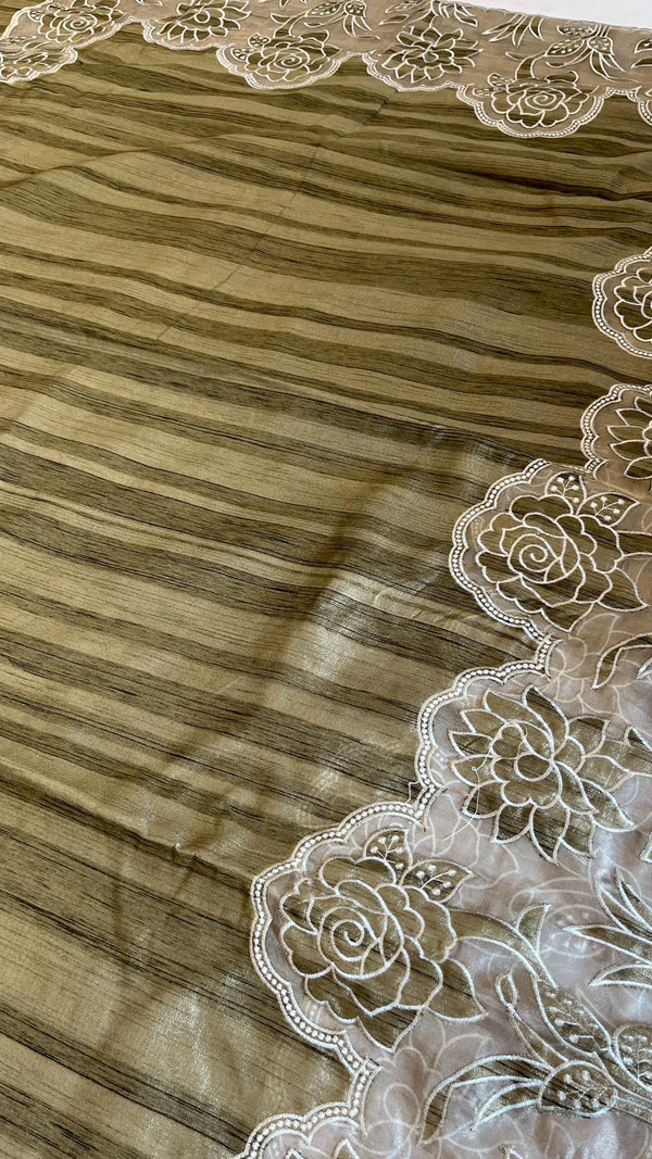 KeechaTussar with Organza Border