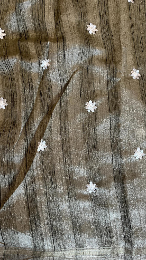 KeechaTussar with Organza Border