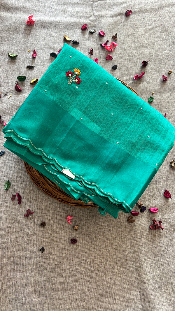 RAW GREEN SILK - BULLIAN FRENCHKNOT