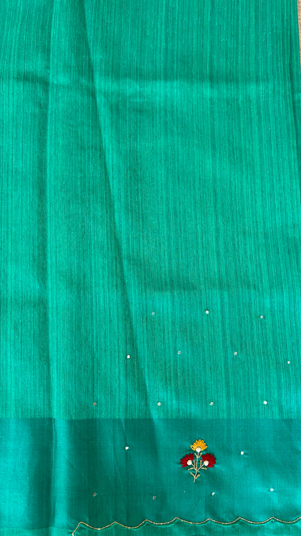 RAW GREEN SILK - BULLIAN FRENCHKNOT