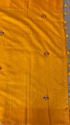 RAW GREEN SILK SAREE BULLIAN FRENCH KNOT