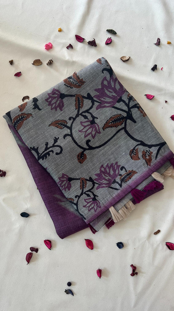 Linen Cotton Saree