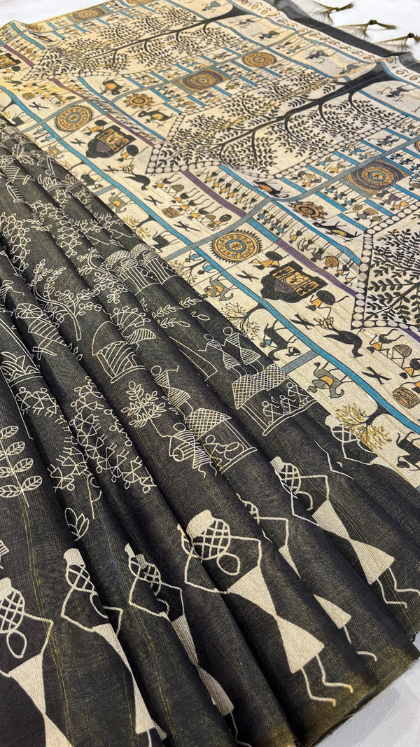 CHAPPA TISSUE TUSSAR SAREE
