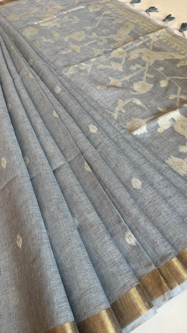Jute Linen Cotton Saree