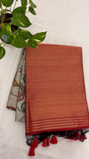 Art silk-penkalamkari saree