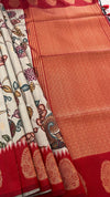 Art silk-penkalamkari saree
