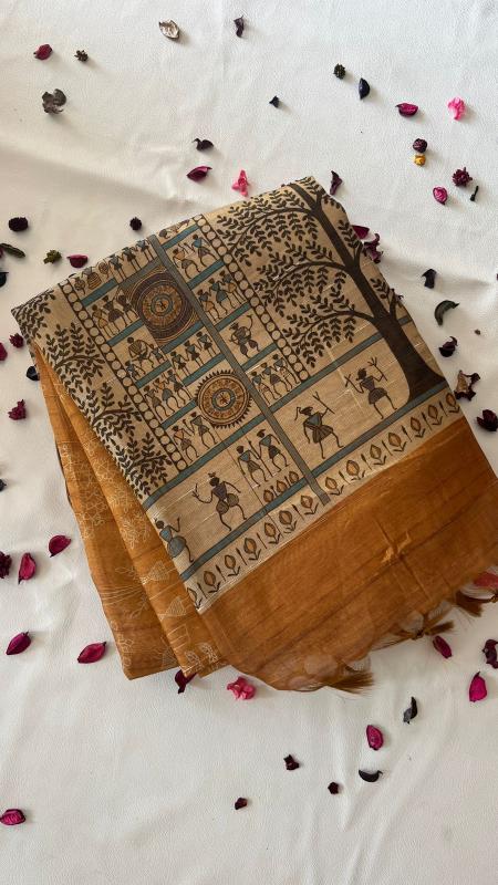 CHAPPA TISSUE TUSSAR SAREE