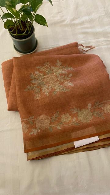LINEN TISSUE SAREE