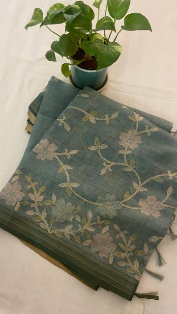 LINEN TISSUE SAREE