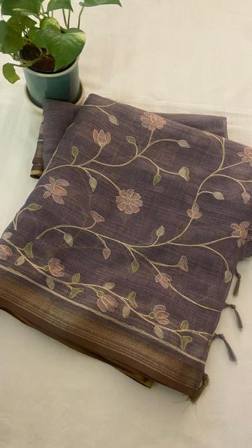 LINEN TISSUE SAREE