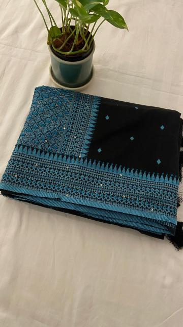 Cotton Saree with French Knot Embroidery