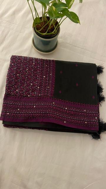 Cotton Saree with French Knot Embroidery