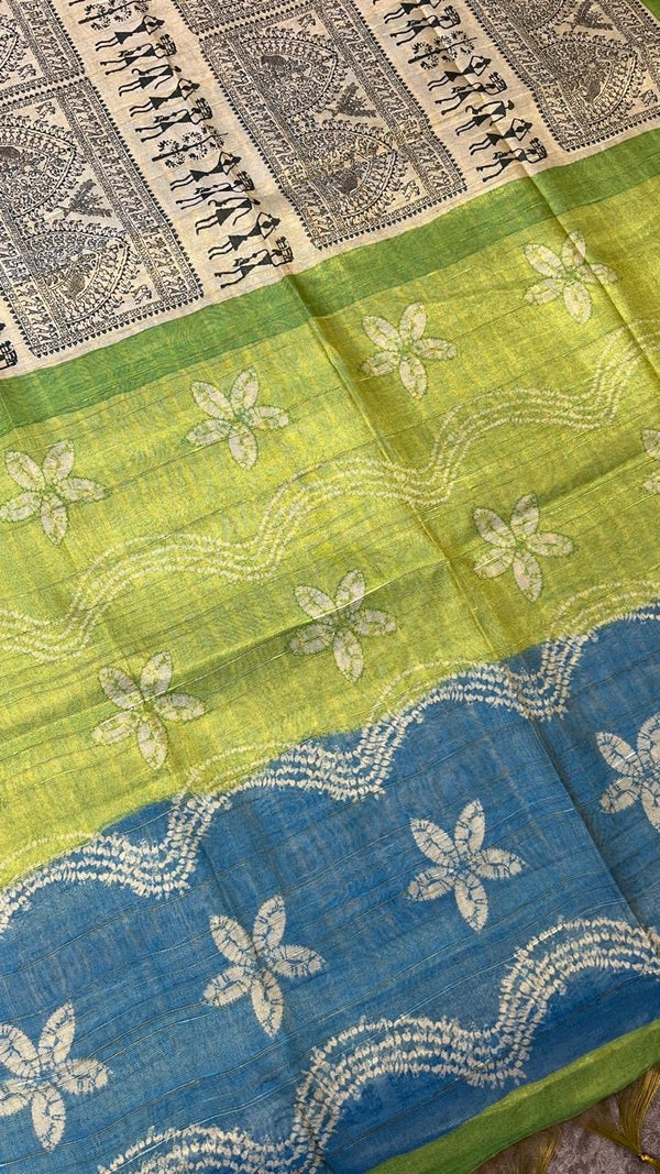 All Day Wear Fancy Chappa Tissue Saree