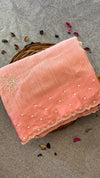 Raw Green Silk saree - pink